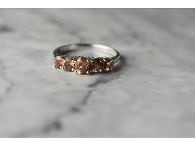 925 Sterling Silber Hessonit Ring Größe 8