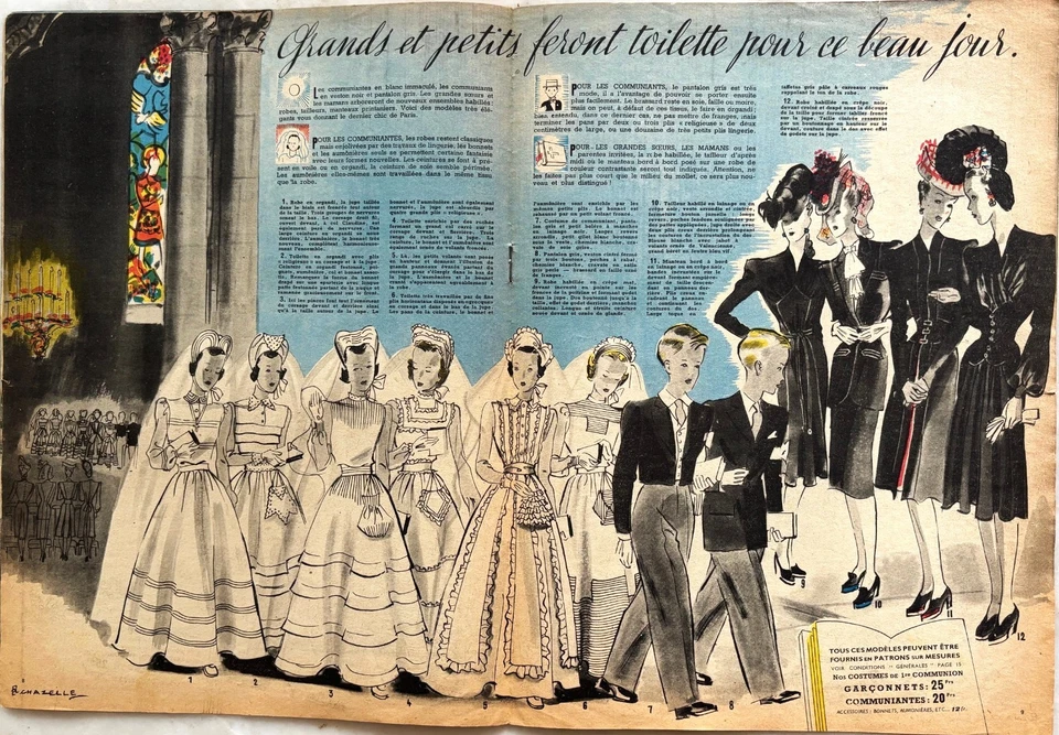 FOYERS DE FRANCE n° 25 du 15 Mars 1943 revue ancienne de mode couture femme - Photo 3/4