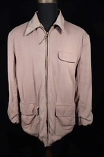 Vintage 1950's Hercules Brown Vintage Long Heavy Gabardine Jacket Size Large