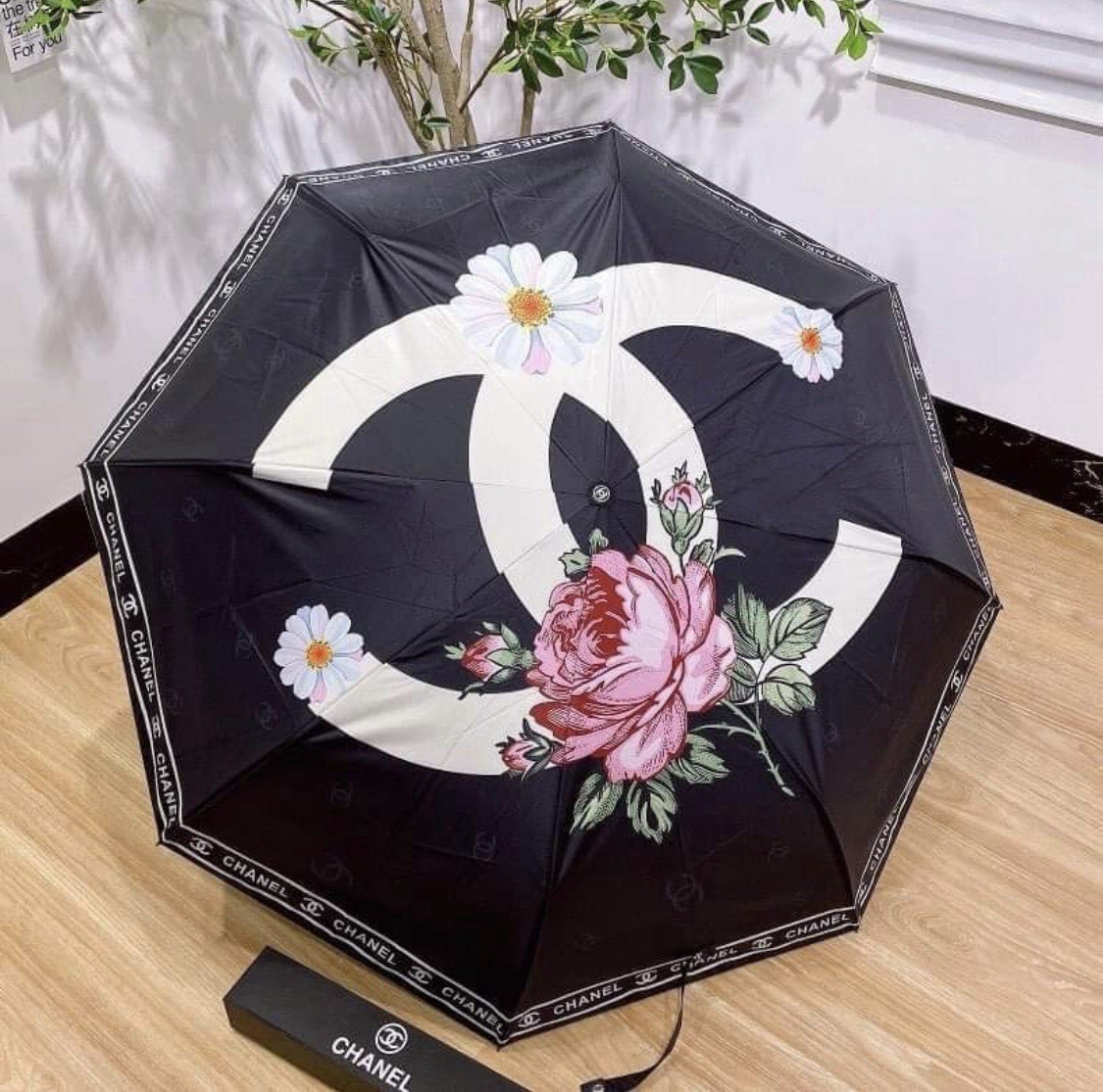 GWP VIP CHANEL UMBRELLA With PINK ROSE | eBay