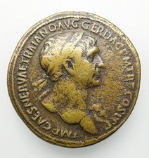Roman Trajan AE Sestertius Roman Coin 98-117 AD