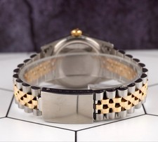 Rolex Datejust 36mm Yellow Gold Fluted Black Diamond Dial Jubilee Watch 7