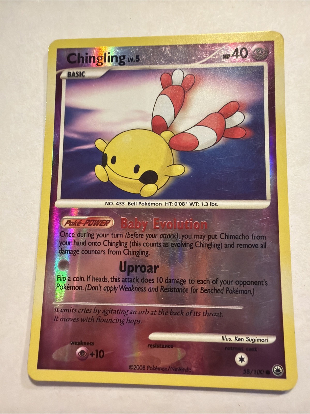 2008 Pokemon TCG - Majestic Dawn - Chingling Reverse Holo 58/100