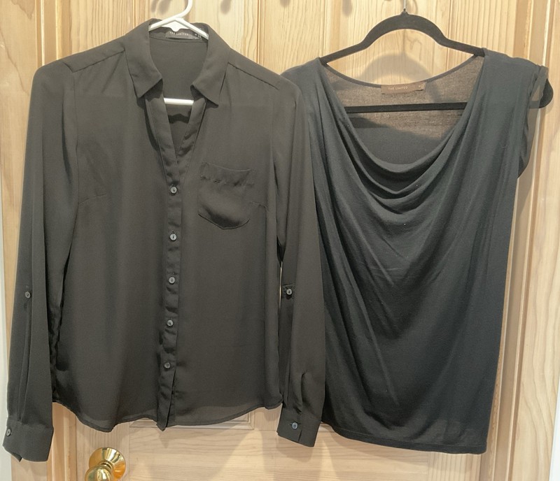 The Limited Black Business Work Sleeveless Shirt Blouse Tank Top Lot of 2 XS