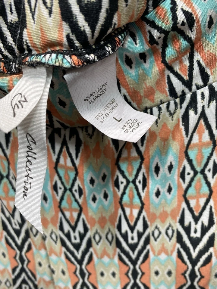 NY Collection Lounge Pants Comfortable Multi-Colored Polyester & Spandex Size L - Image 3 of 4