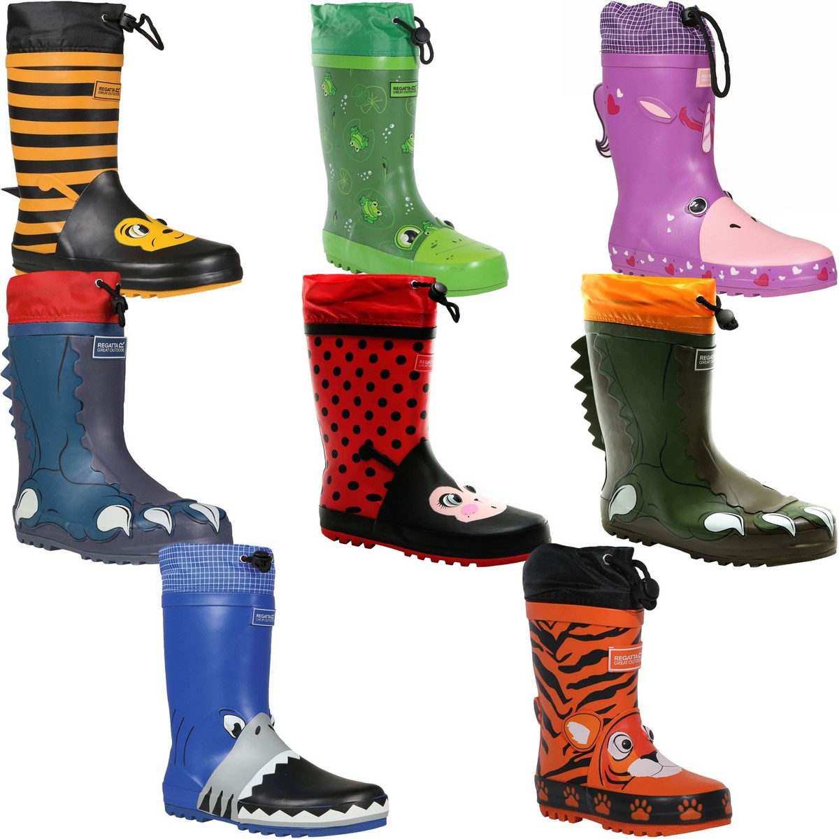 Regatta Kids Mudplay Animal Outdoor Walking Wellington Boots Rain Boots  Wellies