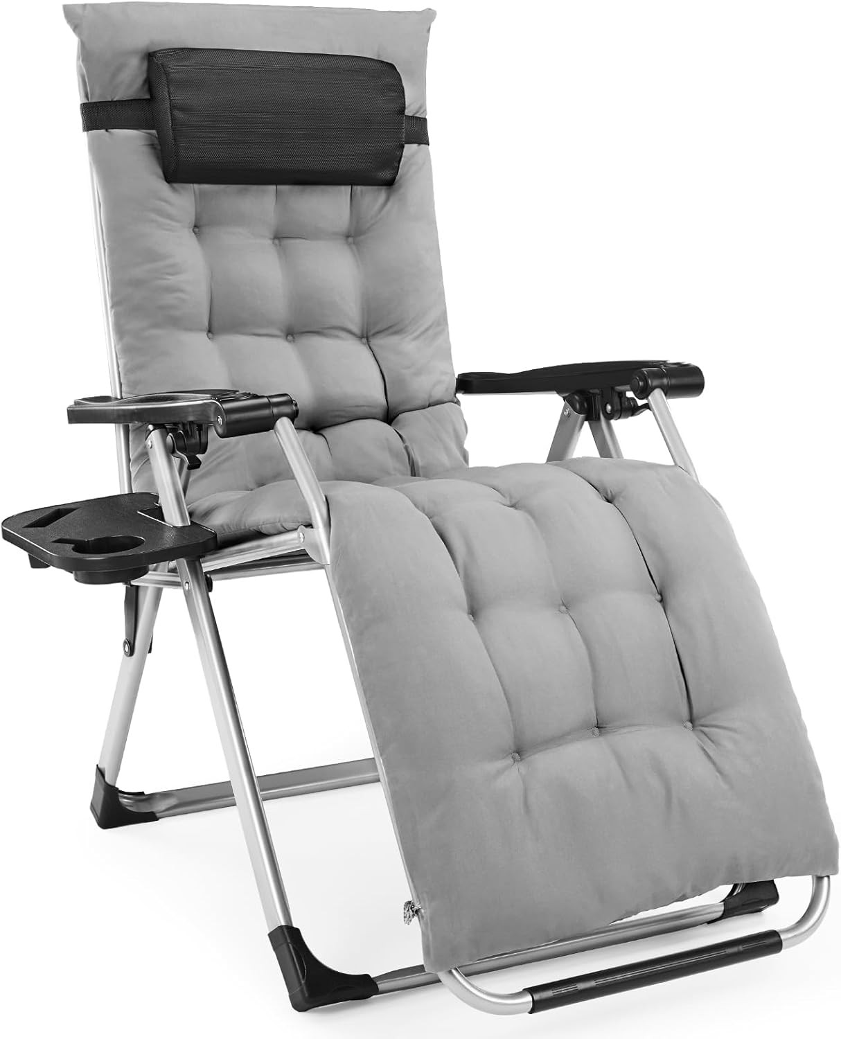 Zero Gravity Chair Reclining Lounge Chair w/ Removable Cushion Indoor & Outdoor