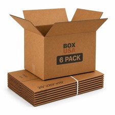 Moving Boxes Holds 65lbs 20"L x 20"W 15"H 6 Pack Corrugated Cardboard