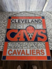 Vintage 1980s NBA Cleveland Cavaliers Retro Stained Glass Window Decor EBAY 1/1