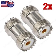 2Pcs UHF SO-239 Female to Female Coupler RF Adapter Barrel Connector PL-259 Plug