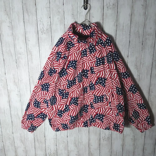 Veste blouson à capuche motif all over drapeau rayé étoile suprême Extreme 2Way