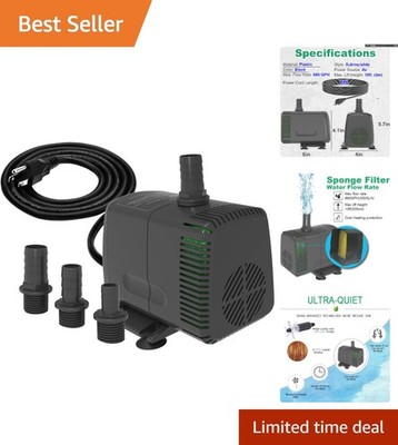 High-Performance Submersible Pump 3500L/H - Whisper Quiet & Energy Efficient