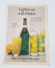 Midori Melon Liqueur Vintage Print Ad 1980s Suntory Intl Liquor Retro Wall Art