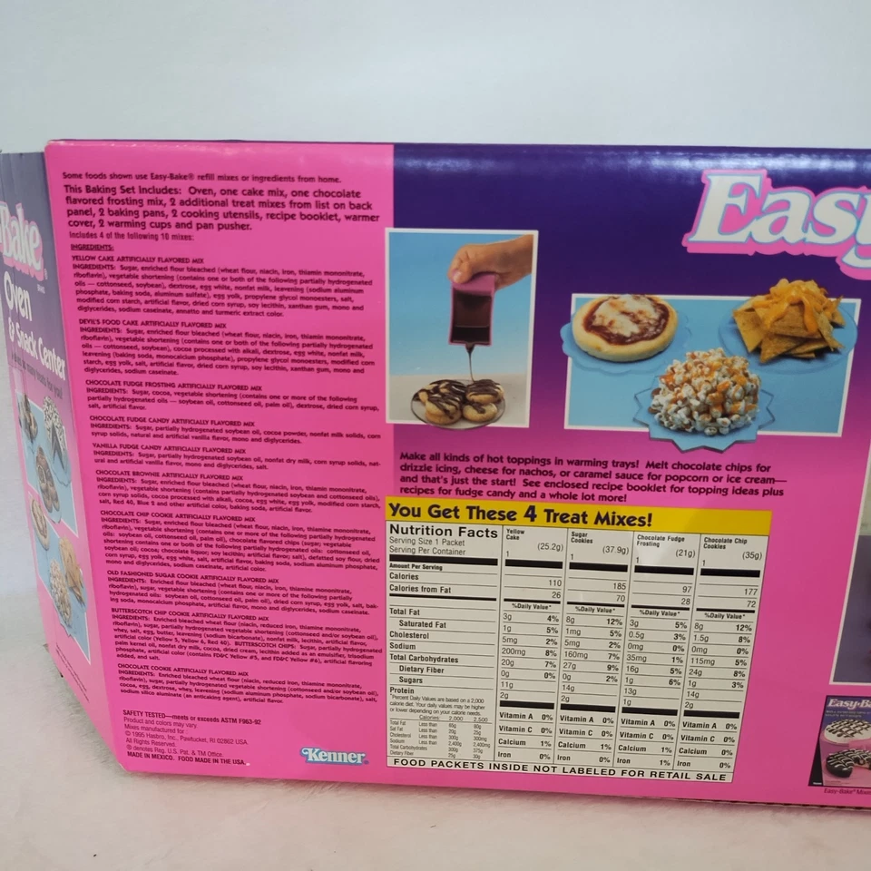 VTG 1995 Kenner Hasbro Easy Bake Oven & Snack Center Original Box and Mixes NOB - Image 4 of 4