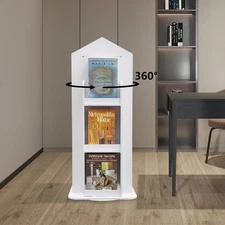 3-Tier Kids Rotating Bookshelf, 360° Spinning Storage Organizer