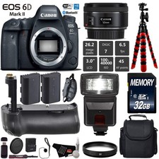 Canon EOS 6D Mark II DSLR Camera With 50mm f/1.8 STM Lens  Professional Battery