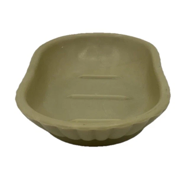 Jabonera vintage con patas de plástico Brasscraft beige tostado retro hecha en EE. UU. Foto 3 de 4