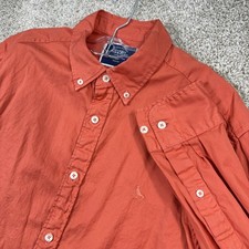 Charles Tyrwhitt Men's Button Down Dress Shirt Large Slim Fit Orange Long Sleeve