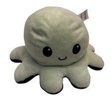 TeeTurtle Reversible Plush Octopus Stuffed Animal Toy Green Black Mood