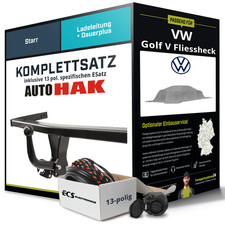 Für VW Golf V Fliessheck Typ 1K1 Anhängerkupplung starr +eSatz 13pol 03- NEU PKW