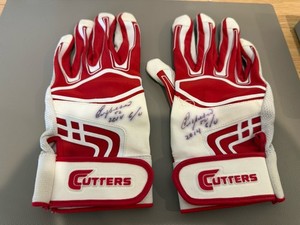 Yoenis Cespedes - 2014 Game Used Signed Batting Gloves Pair Cutters Anderson LOA