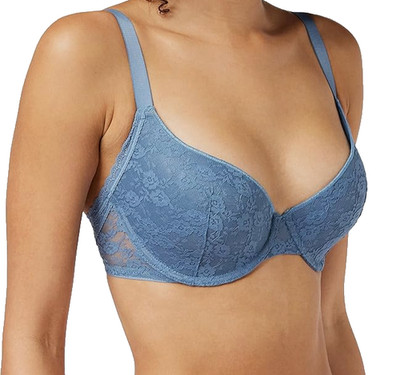 Hell türkis (blau) BH 36C Bügel Formschaum leicht gepolstert Spitze Damen