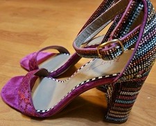 Blue by Betsey Johnson Women  s Miri Rhinestone Block Heel Sandals US 8 M