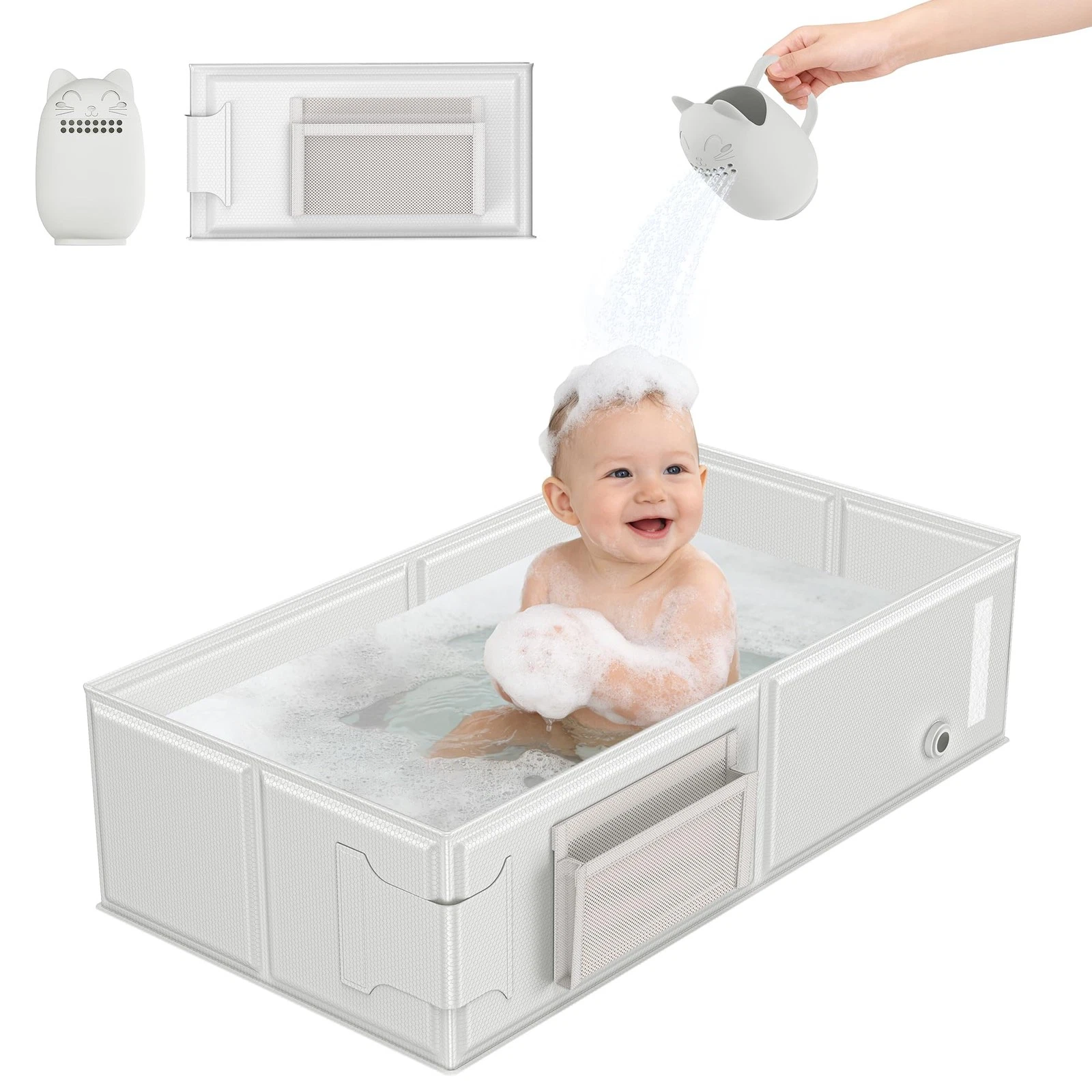 Baby Bathtub, Portable Bathtub with CatPatterned Bath Rinse Cup,Foldable Bath...
Opens in a new wind
