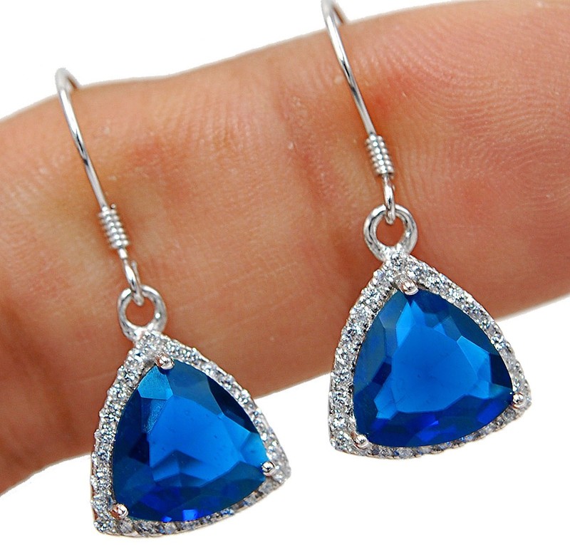 6CT Heat Treated Kyanite 925 Sterling Silver Earrings Jewelry QQ2-8
