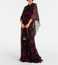 Valentino Long Dress In Crepponne Chiffon With Cherryfic Print - BNWT
