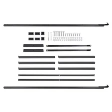 2pcs Black Universal Storage Shelving Brackets Powder Coated 59.3''Height 19.6''