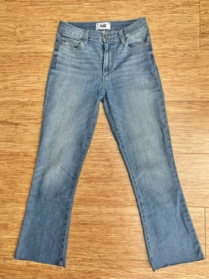 PAIGE Denim Rory Crop Flare Jeans Raw Hem Women s 26