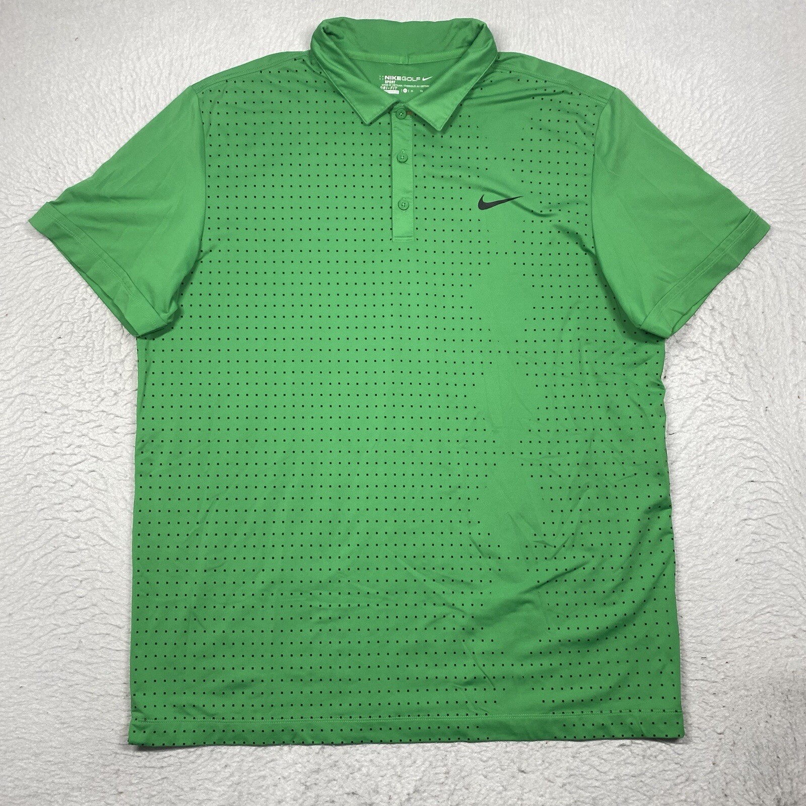 Nike Golf Polo Shirt Mens XL Dri Fit Green Short Sleeve