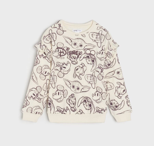 NWT Disney 100 Mickey Mouse Kids Girls Sweatshirt Nude Soft - Picture 2 of 6