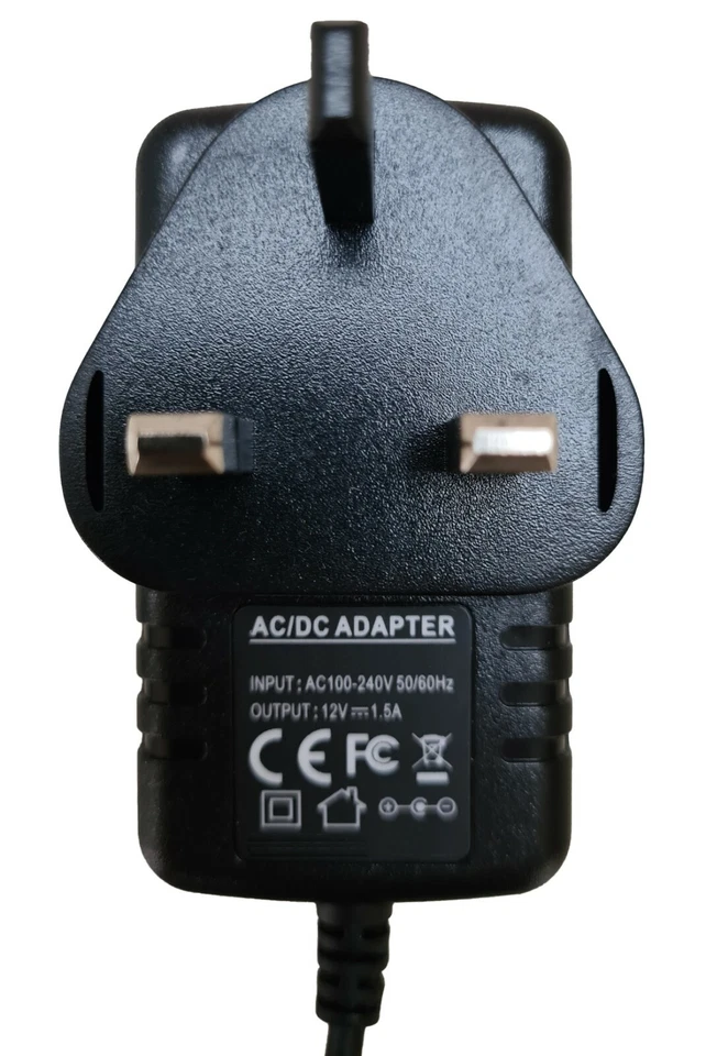 Casio CDP-100 DIGITALPIANO KEYBOARD 12 V 1,5 A NETZTEIL ADAPTER UK - Bild 2 von 3