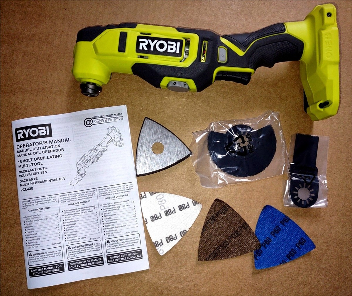 NEW RYOBI PCL430 18V 18 VOLT CORDLESS OSCILLATING MULTI TOOL