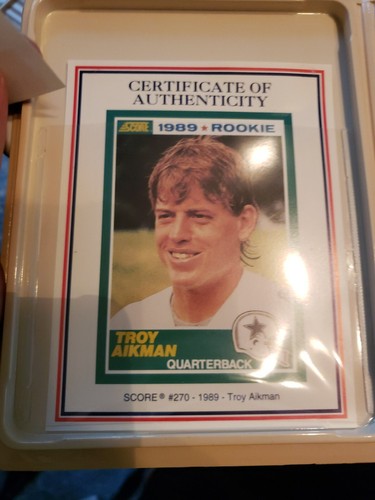 TROY AIKMAN Highland neuwertig PUNKTZAHL 1989 Bronze ROOKIE KARTE #'D/5000 COWBOYS HOF - Bild 2 von 3