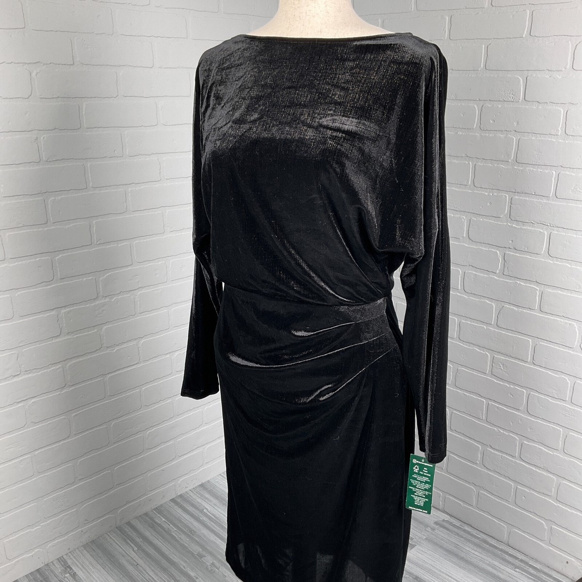 Lauren Ralph Lauren Dress Women 8 Black Copper Velvet Drape Lauren Ralph Lauren Dress Women 8 Black Copper Velvet Drape
