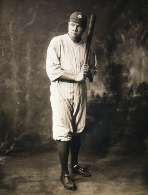 Babe Ruth Baseball Bat Batting Pose 1920s Photo Photograph Poster Art Print