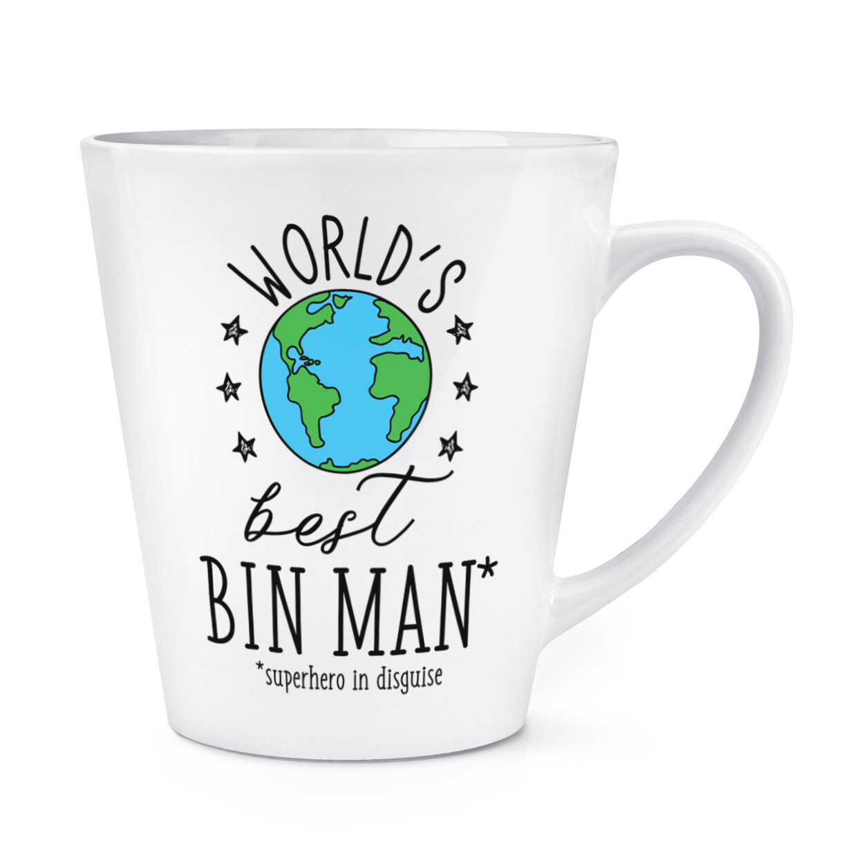 World's Best Bin Man 12oz Latte Mug Cup Funny Joke Favourite Dustman