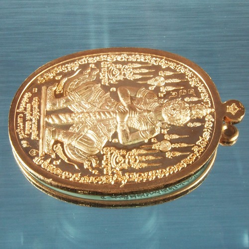Thai Amulet Pendant Thao Wessuwan Giant LP Pring Bronze White Enamel BE2559 多聞天王 - Picture 10 of 12