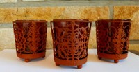 3Er Set Teelichthalter Set Casa Blanca Metall Glas Antik-Look Neu