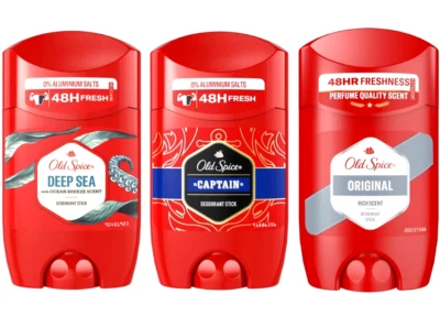 3x 50ml Old Spice Deodorant Stick Original, Captain & Deep Sea FREE 48H POST