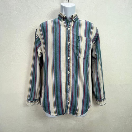 Bon Homme Vintage Striped Button Up Size L (16-18) Boys Made In USA 90s - 第 1/11 張圖片