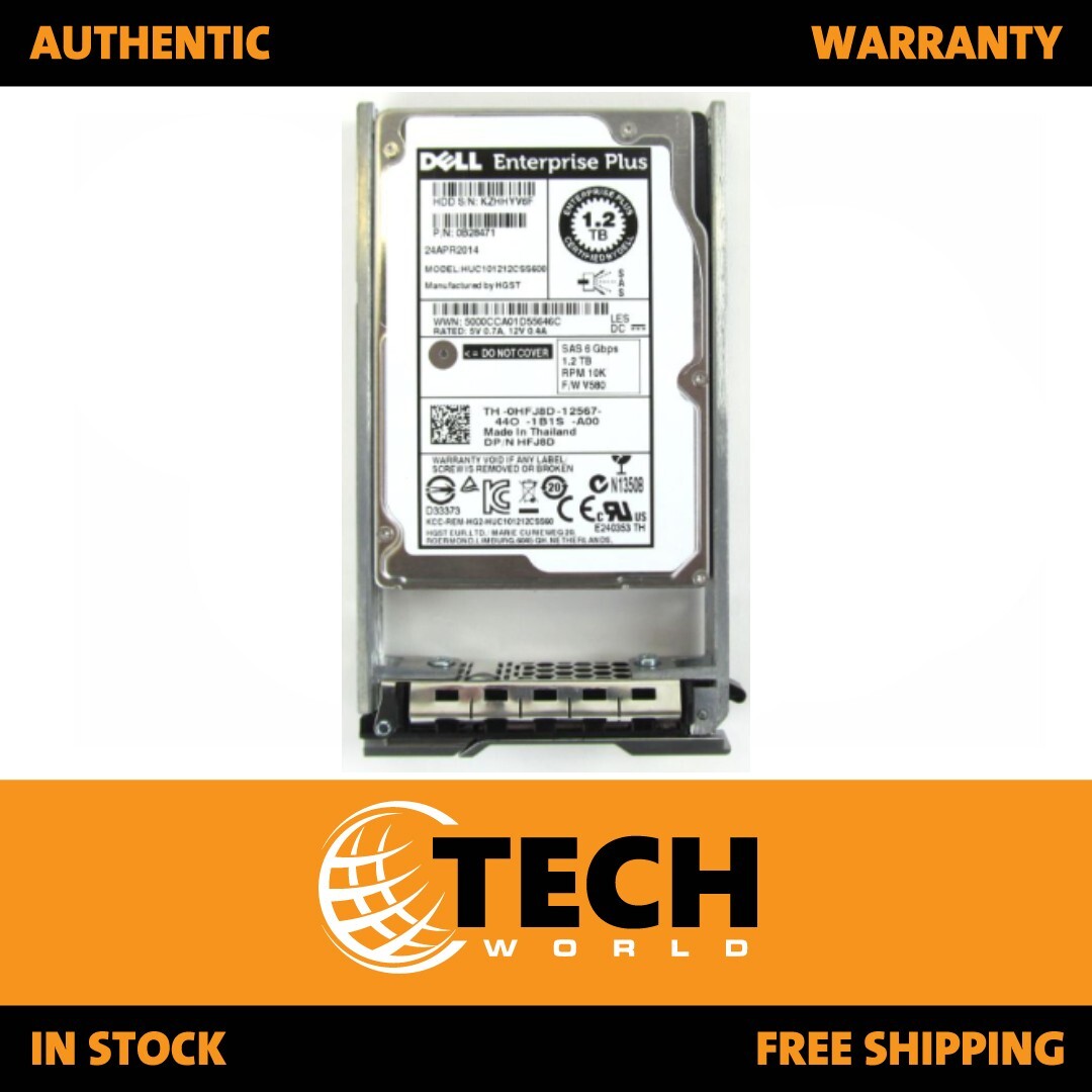 Dell HFJ8D 0HFJ8D EQUALLOGIC 1.2TB 10K 6Gb/s 2.5-inch SAS Internal Hard ...