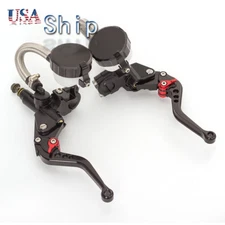 CNC Universal 7/8'' Dual Brake Master Cylinder Reservoir Hydraulic Clutch Lever