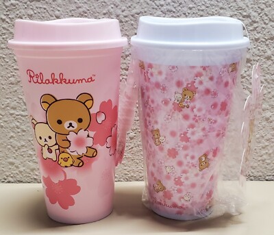 Rilakkuma Cherry Blossom Cup With Lid Set Of 2 Round 1 San-X Co. 2024
