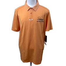 Oakley Hydrolyx Regular Fit Men's Size L Orange Short Sleeve Athletic Polo Shirt