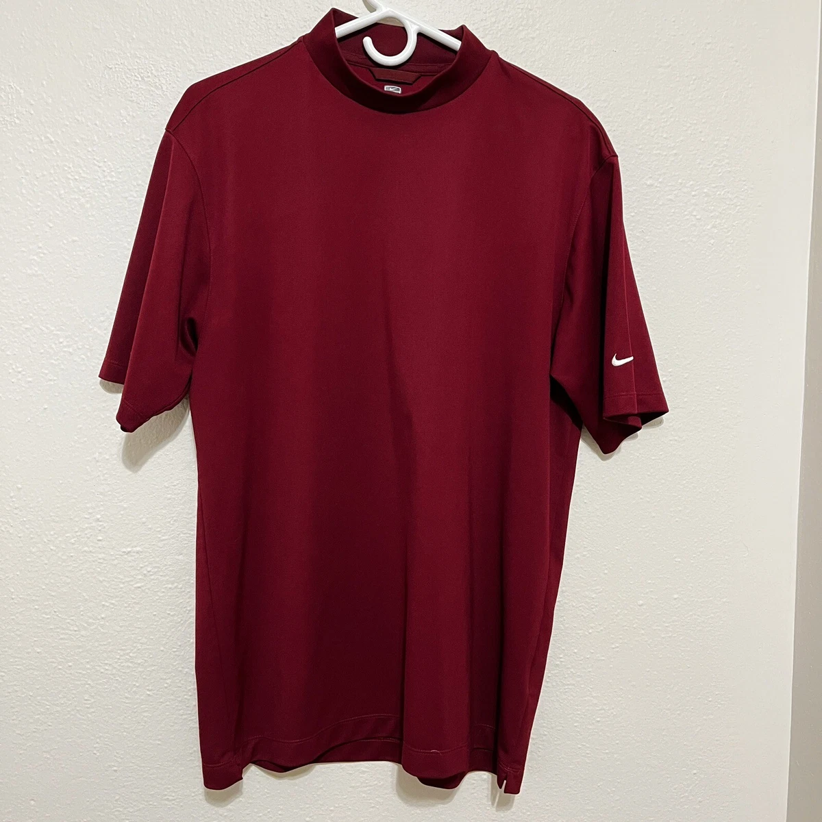 NIKE GOLF RED TURTLENECK TIGER WOODS STYLE VICTORY RED FIT DRY MEN S LARGE
