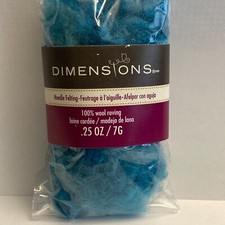 Dimensions FeltWorks 100 Wool 1 Turquoise Curly Roving 0.25oz Needle Felting